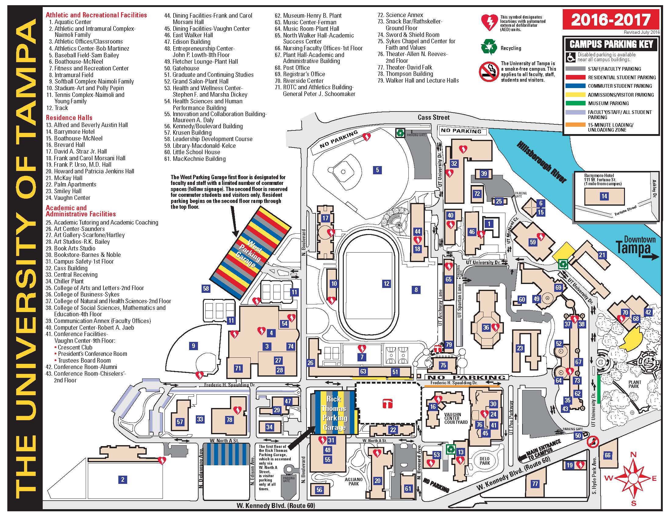 University Of Tampa Map University Of Tampa Campus Map